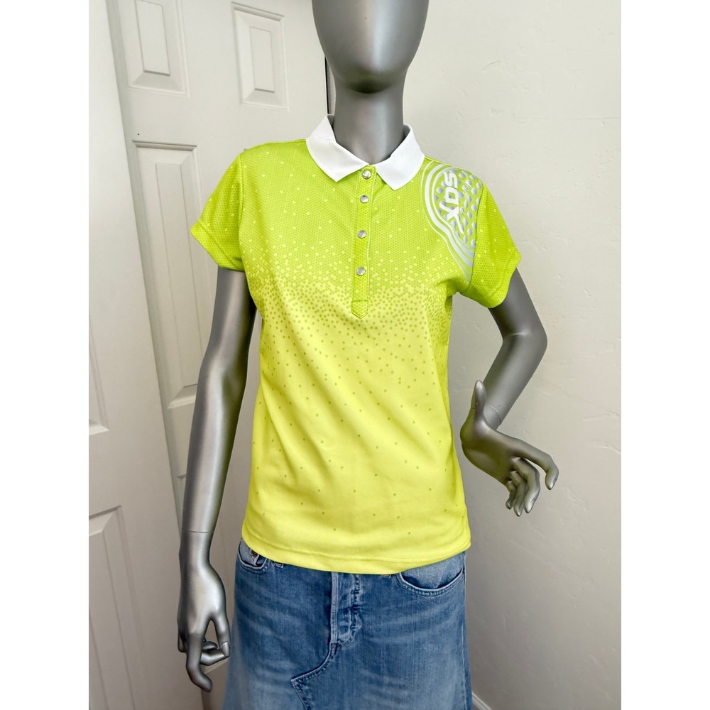 XDS by DAILY SPORTS Golf Polo Shirt Lime Green Short Sleeves M